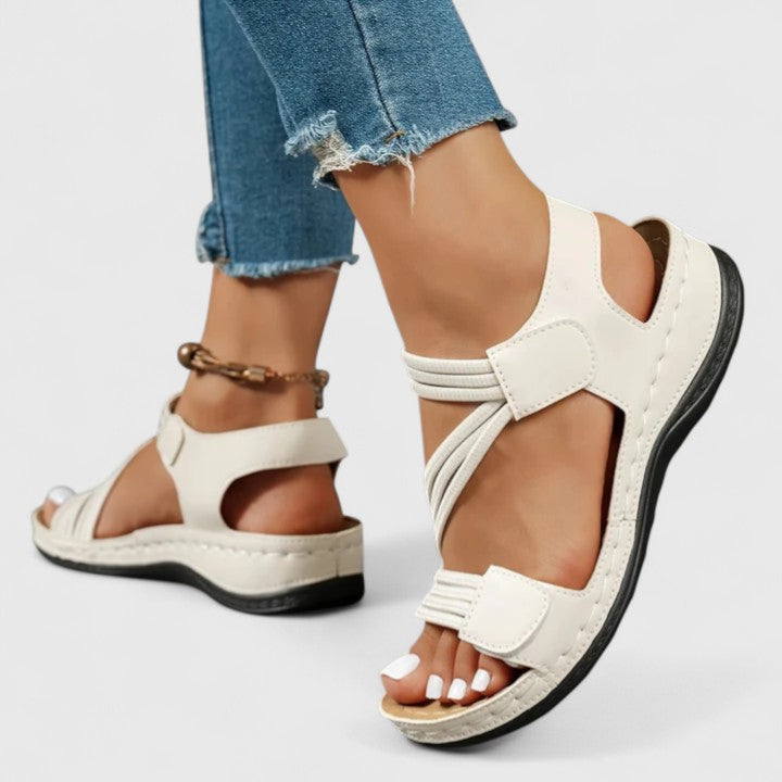 Women’s Sandals with Cross Straps and Hook-and-Loop Closure