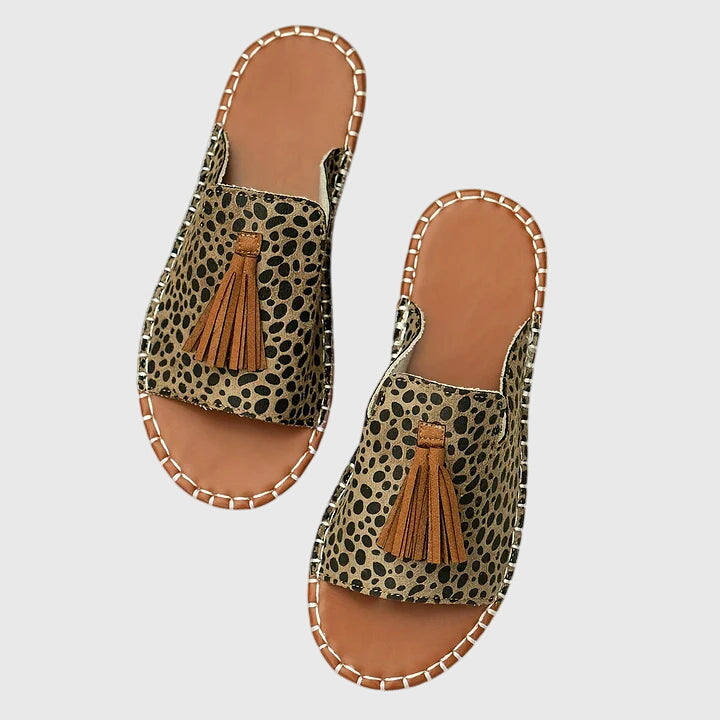 Women’s Sandals with Open Toe and Tassel Detail
