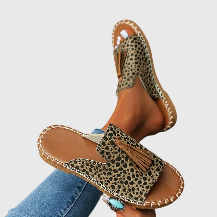 Women’s Sandals with Open Toe and Tassel Detail