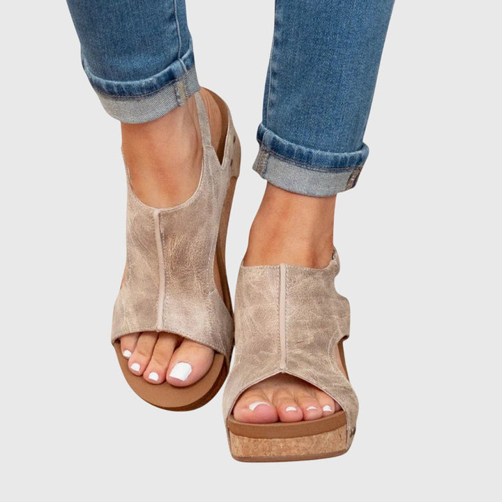 Women’s Sandals with Open Toe and Wedge Sole
