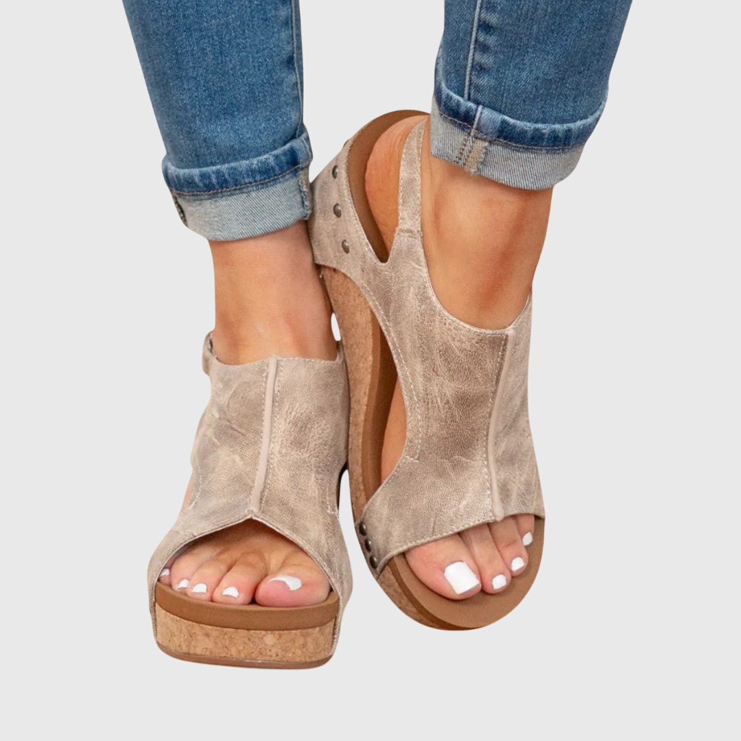 Women’s Sandals with Open Toe and Wedge Sole