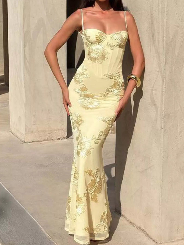 Women’s Sheath Long Prom Dress with Spaghetti Straps