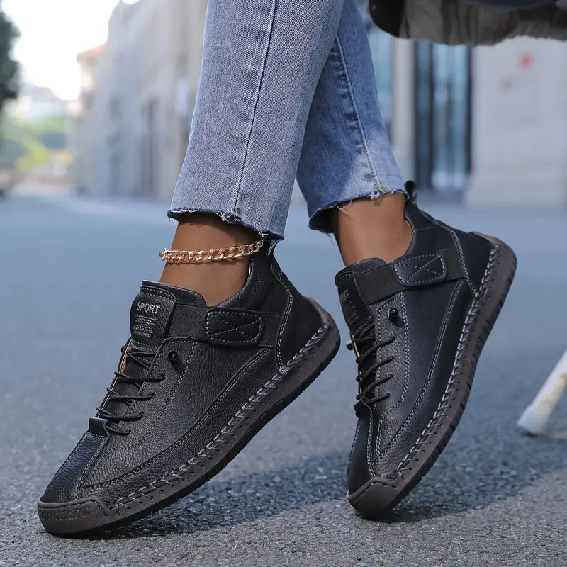 Women’s Sneakers with Lace-Up Front and Hook-and-Loop Strap
