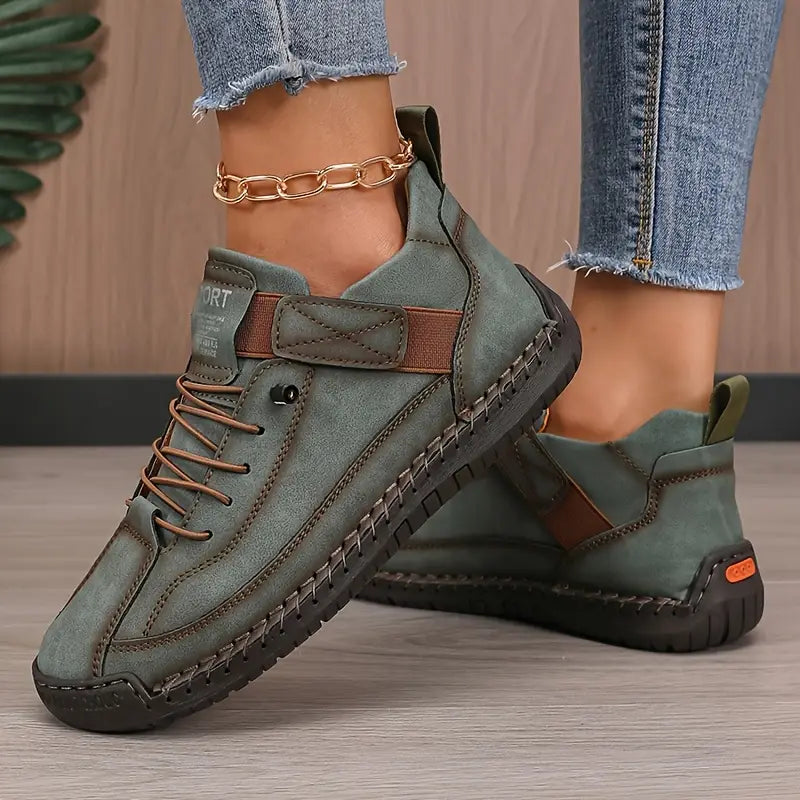 Women’s Sneakers with Lace-Up Front and Hook-and-Loop Strap