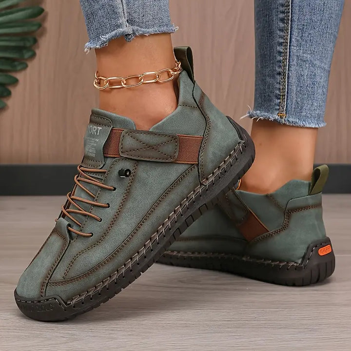 Women’s Sneakers with Lace-Up Front and Hook-and-Loop Strap