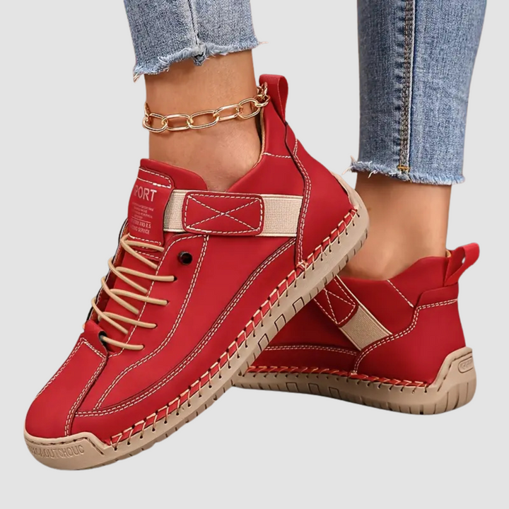 Women’s Sneakers with Lace-Up Front and Hook-and-Loop Strap