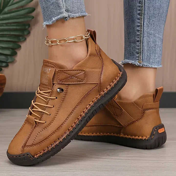 Women’s Sneakers with Lace-Up Front and Hook-and-Loop Strap