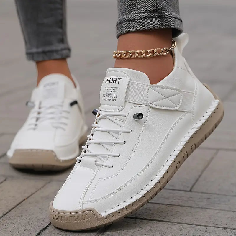 Women’s Sneakers with Lace-Up Front and Hook-and-Loop Strap