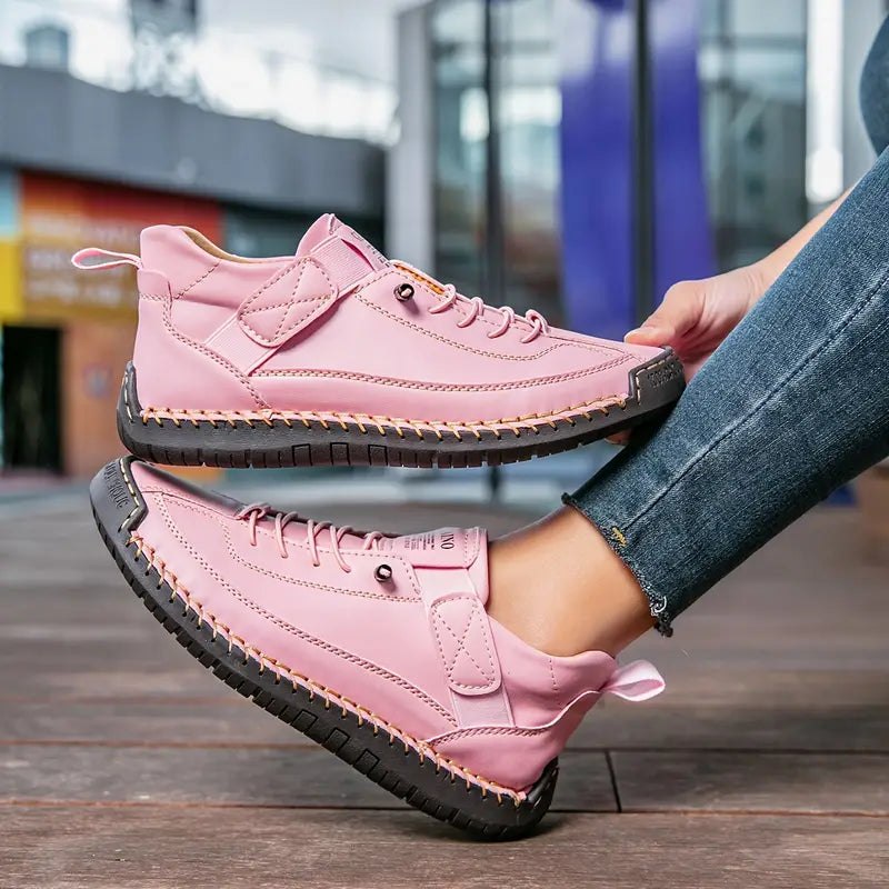 Women’s Sneakers with Lace-Up Front and Hook-and-Loop Strap