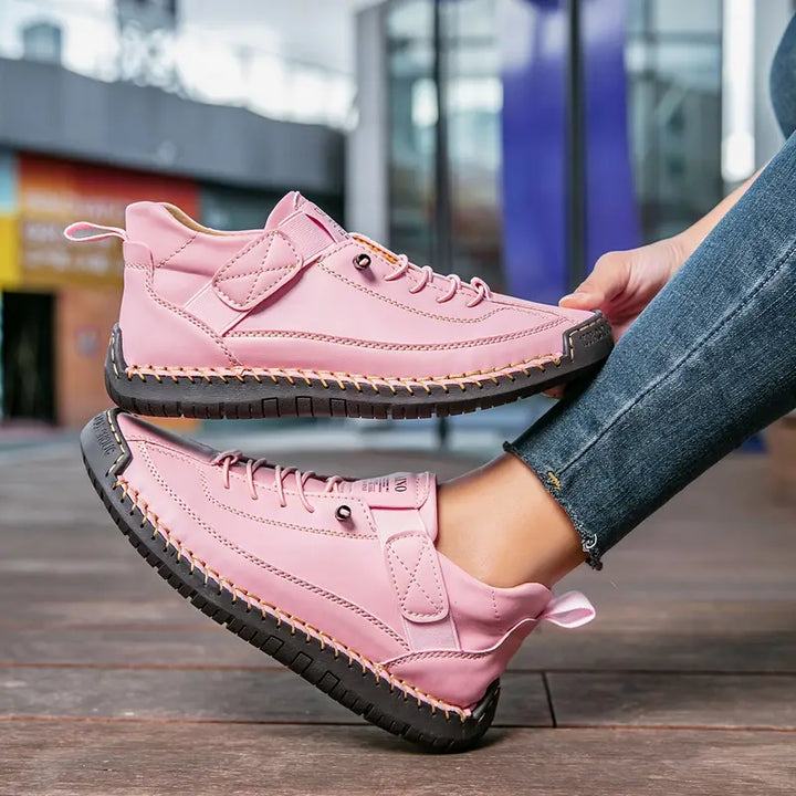 Women’s Sneakers with Lace-Up Front and Hook-and-Loop Strap