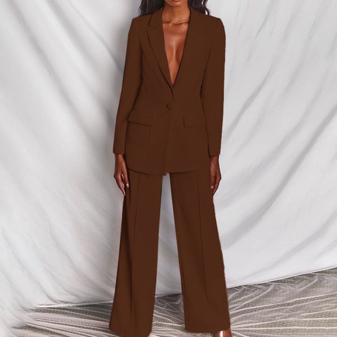 Women’s Suit with Lapel Blazer and Full-Length Pants